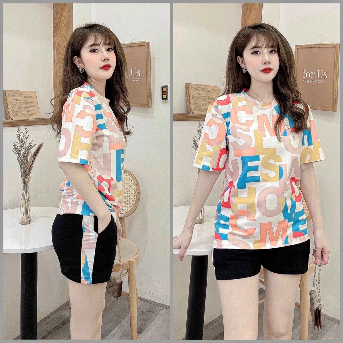 Bộ đồ short nữ đẹp, thể thao đi chơi, chạy bộ đều đẹp
